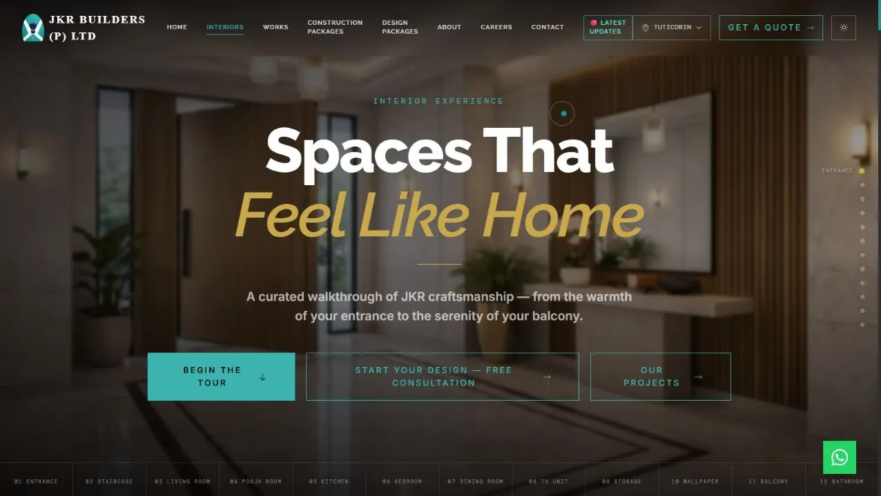 JKR Builders interiors website